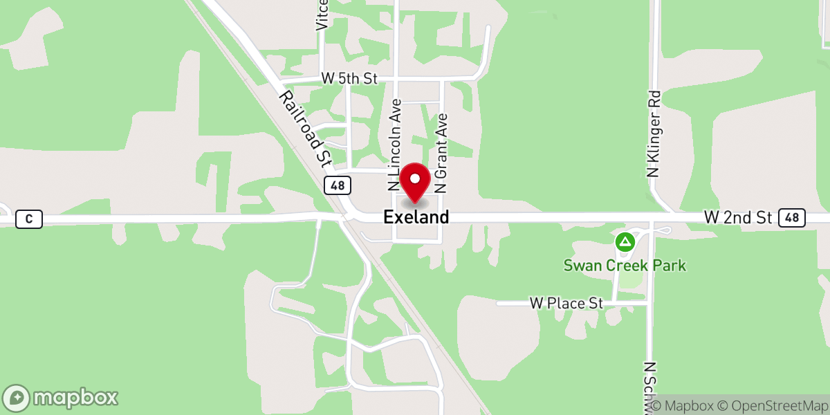 Map showing location of Exeland Village Hall