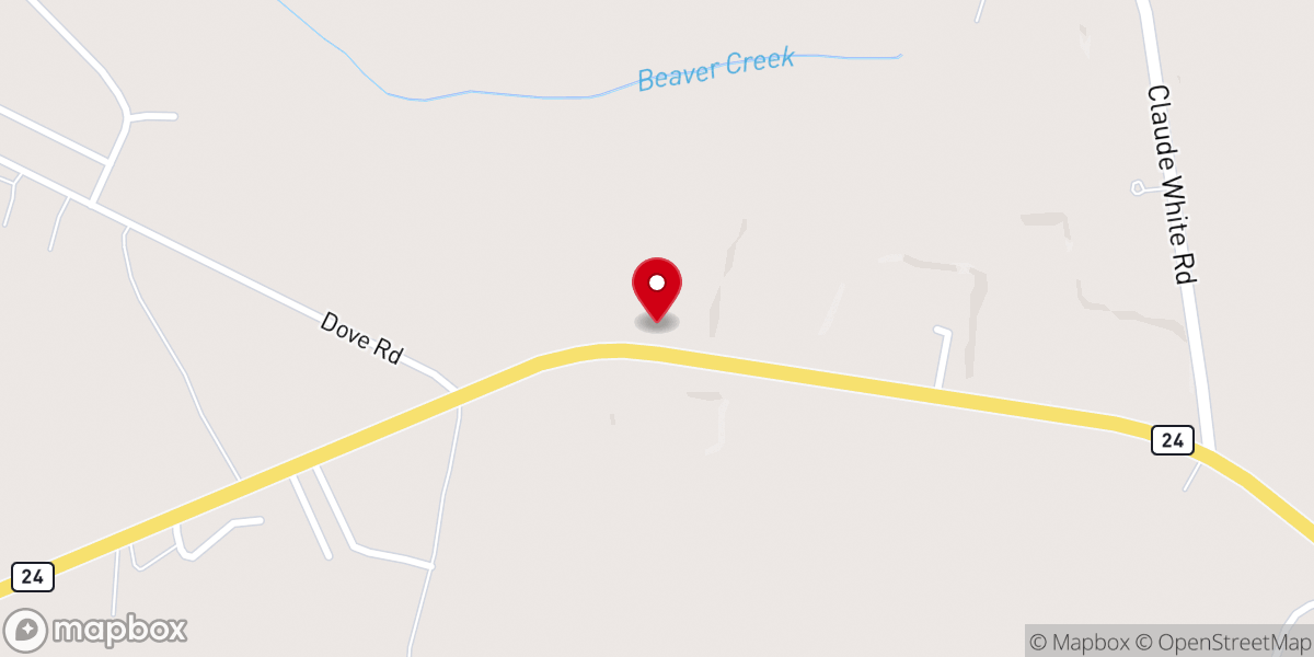 Map showing location of Mount Moriah Church