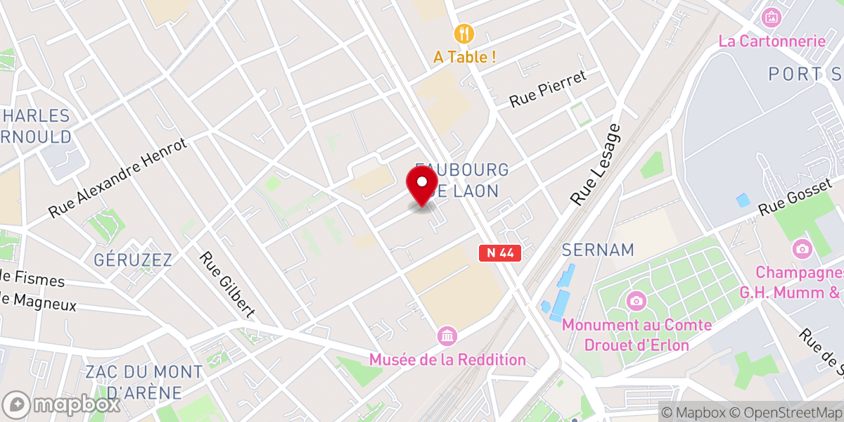 Map showing location of Paroisse Du Faubourg de Laon