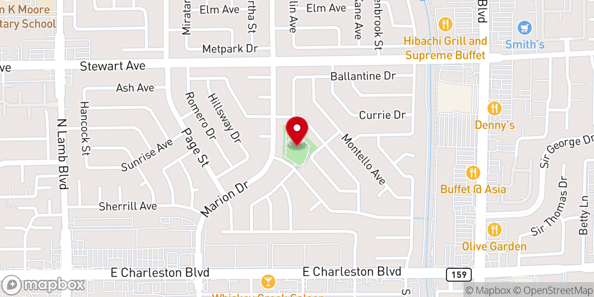 Map showing location of Stewart Place Park