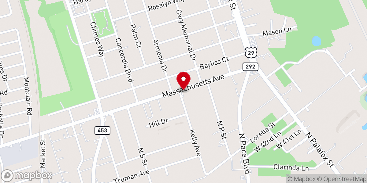 Map showing location of New Faith Missionary Baptist