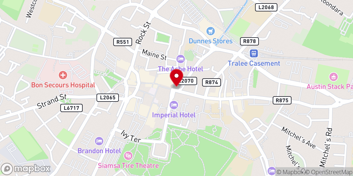 Map showing location of Paddy Mac's Pub
