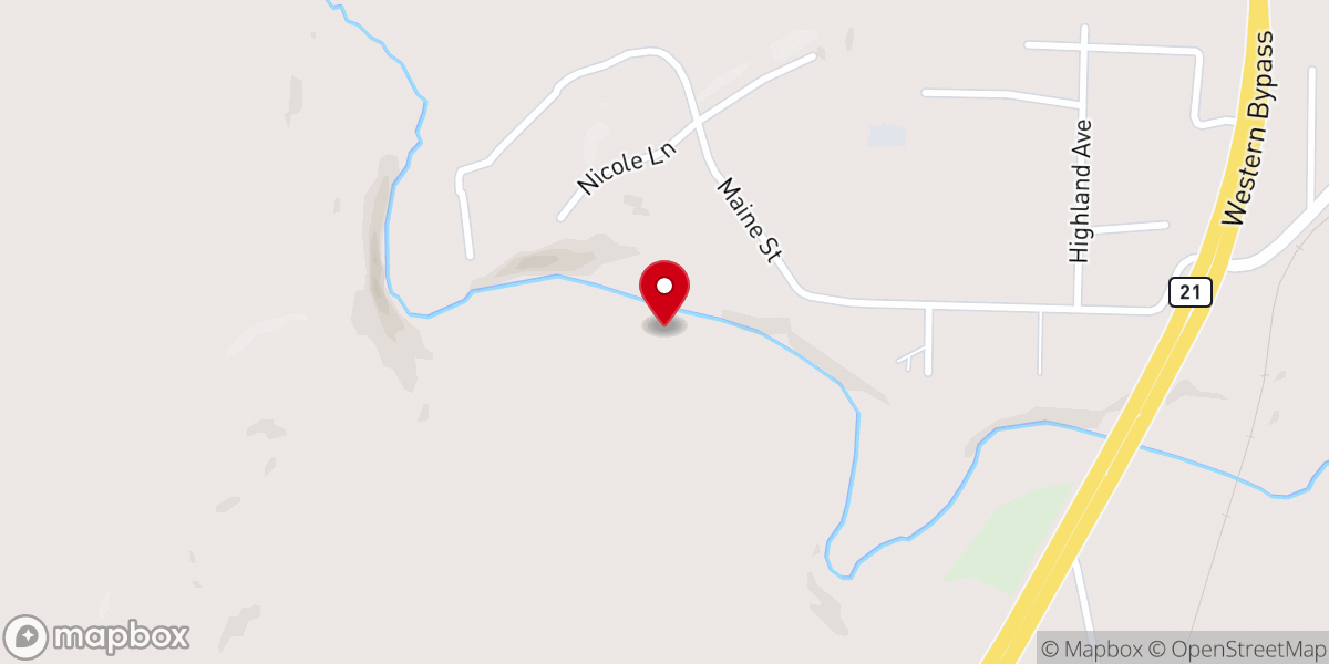 Map showing location of Talladega Creek Baptist Church