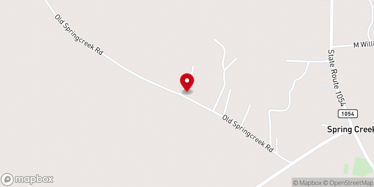 Map showing location of Spring Creek Baptist