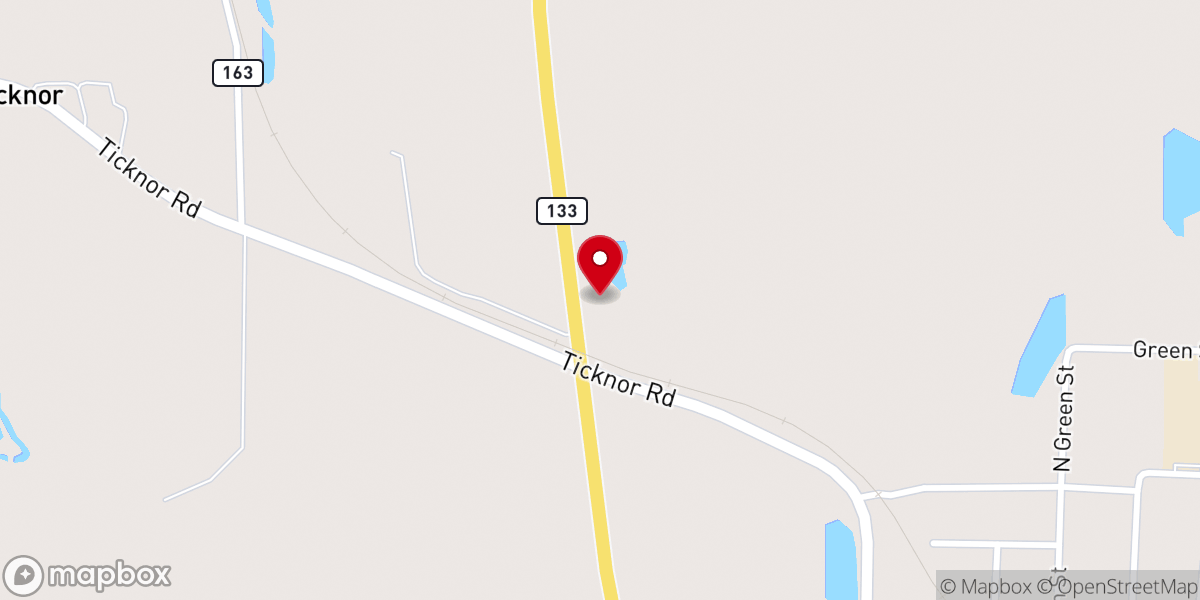 Map showing location of Beulah Grove Church