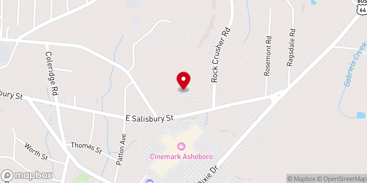 Map showing location of Covenant Christian Church-asheboro