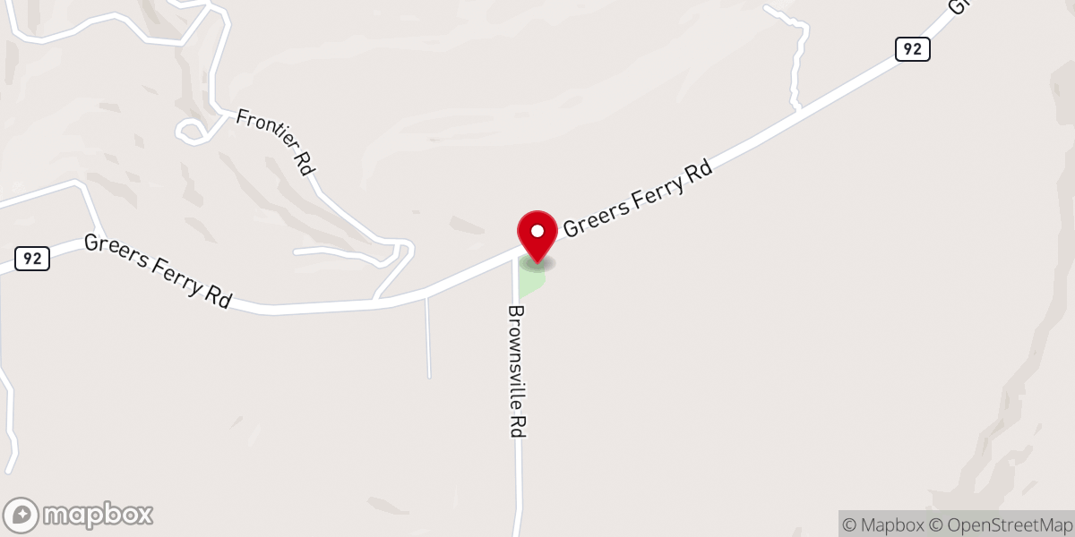 Map showing location of Brownsville Baptist Church