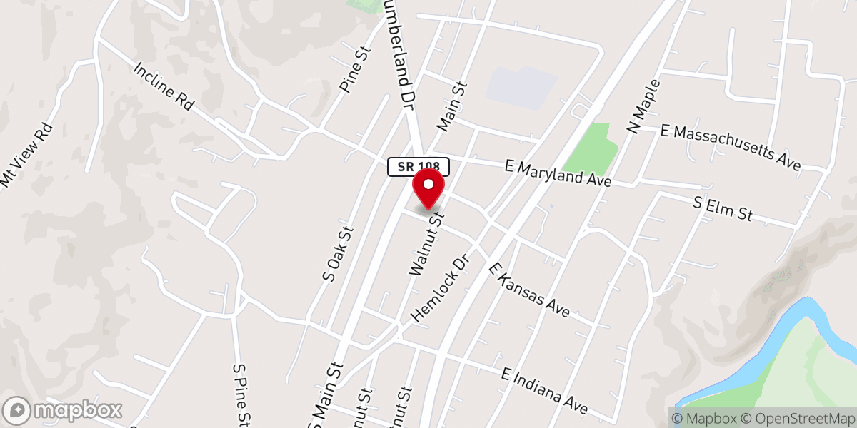Map showing location of Whitwell Church of Christ