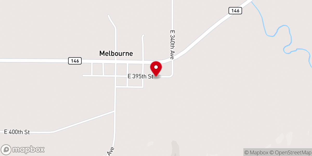 Map showing location of Melbourne Baptist Church