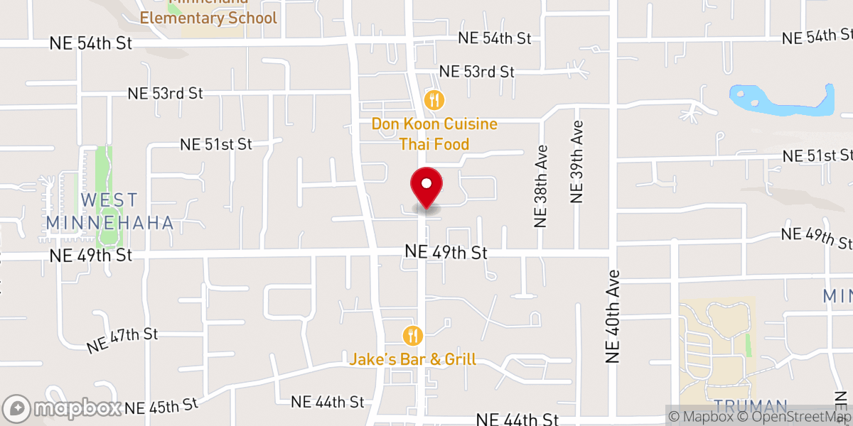 Map showing location of Minnehaha Grange