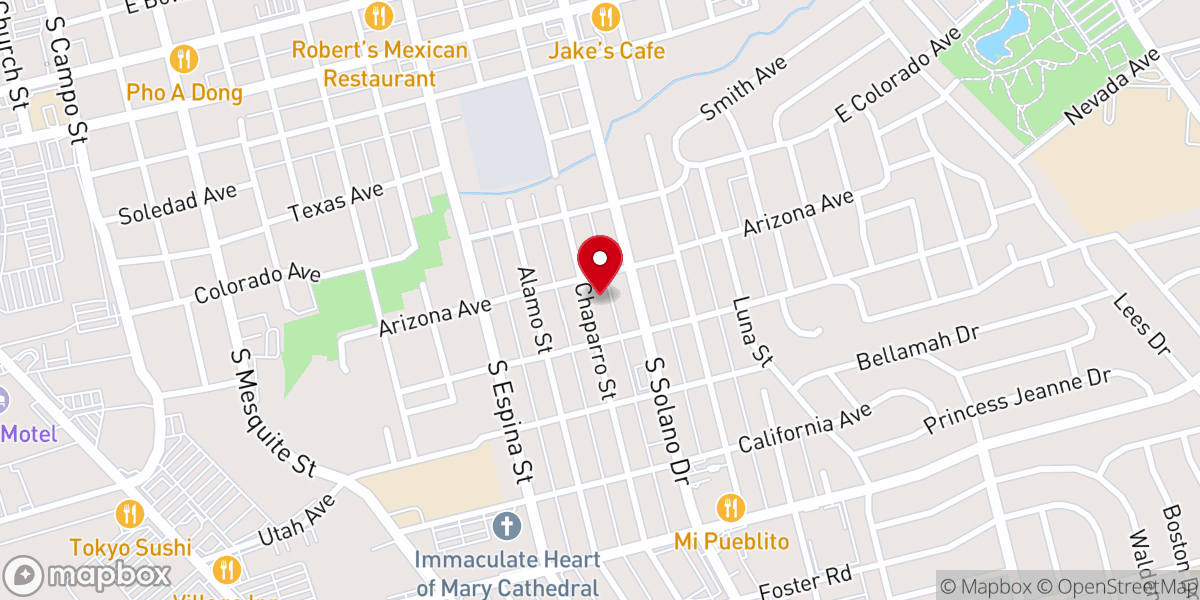 Map showing location of Primera Iglesia Bautista Hispana