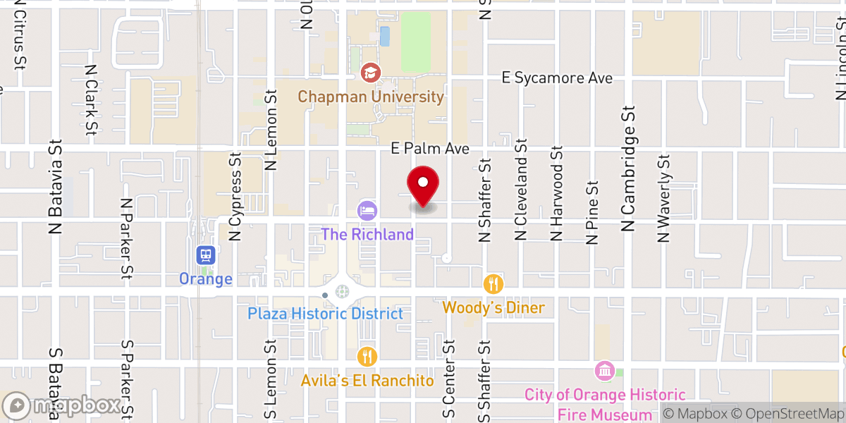 Map showing location of Chapel of Orange