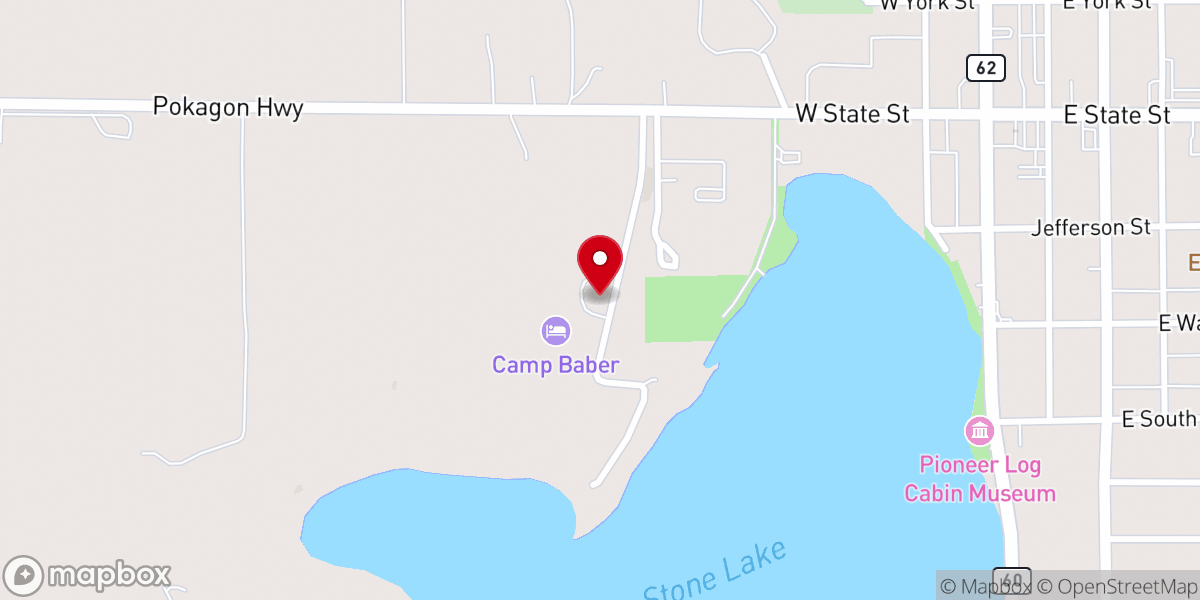 Map showing location of Camp Baber