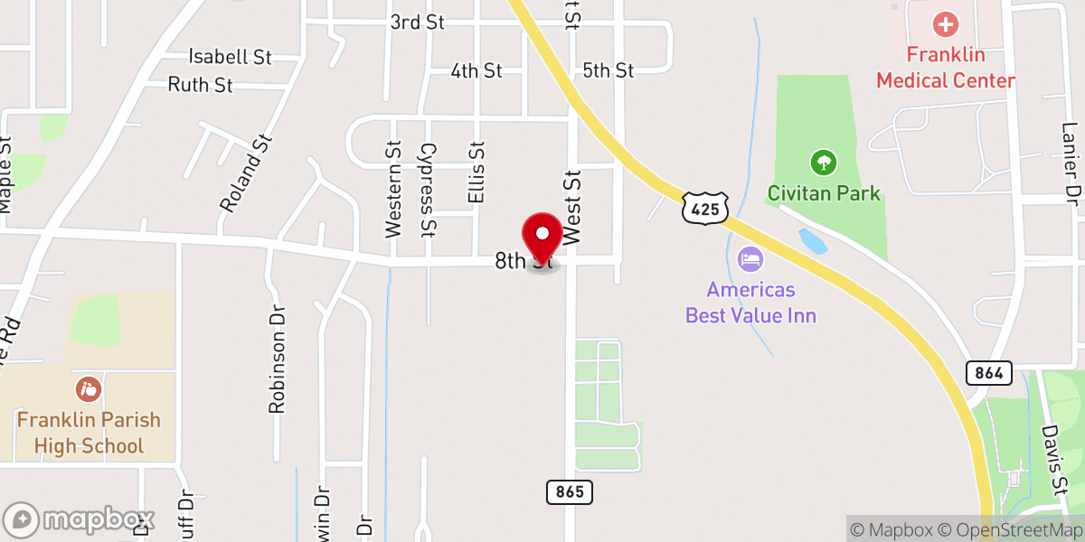 Map showing location of Liberty Christian Center