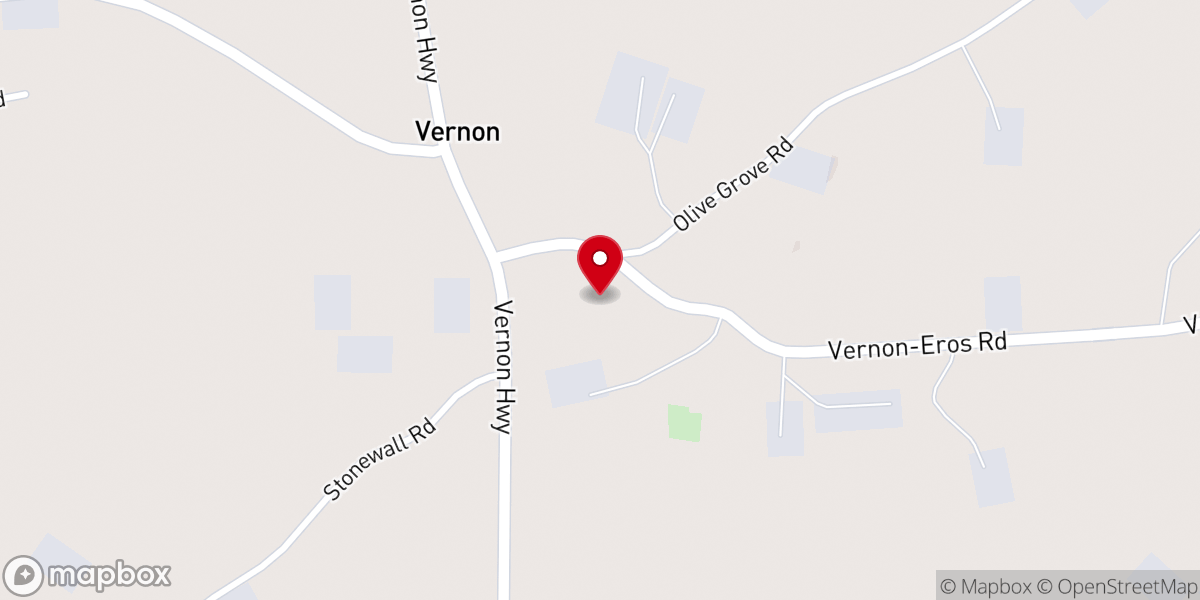 Map showing location of Vernon Baptist Church