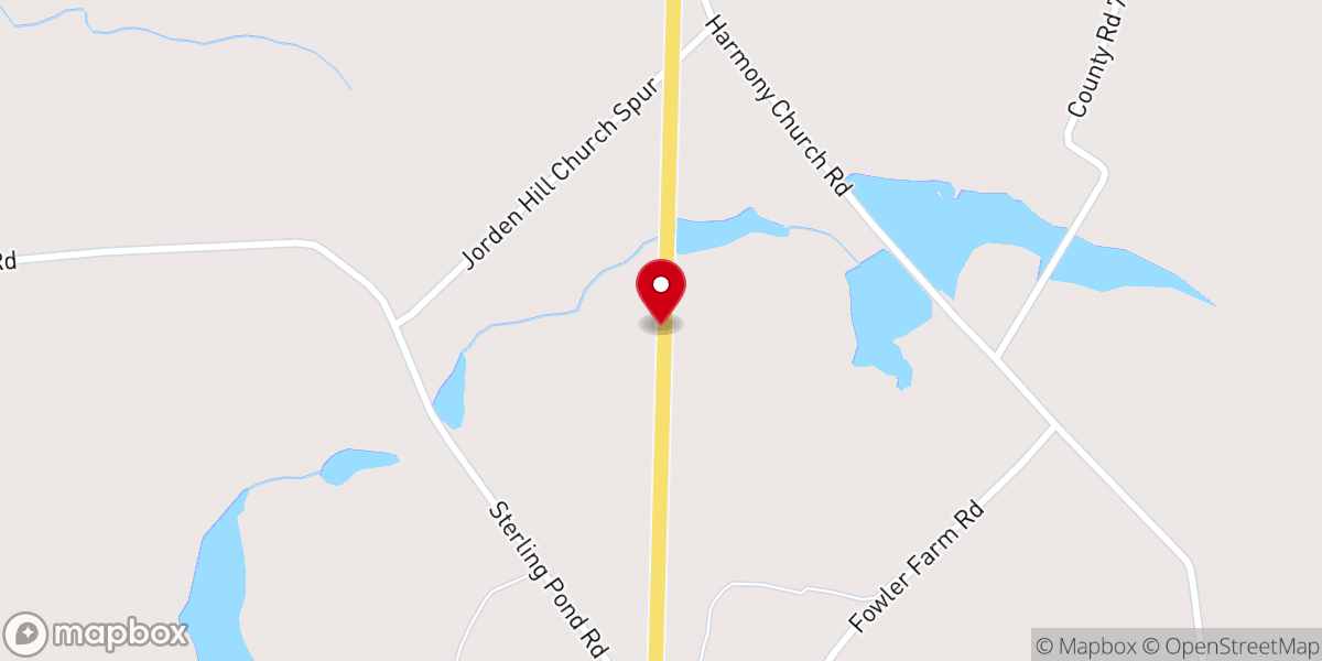 Map showing location of Hebron Church