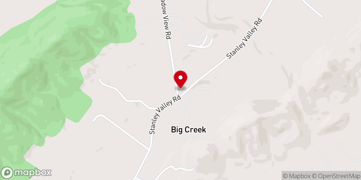 Map showing location of Big Creek Baptist Church