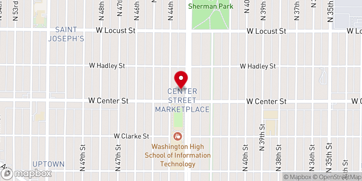 Map showing location of Sherman Park Lutheran Church