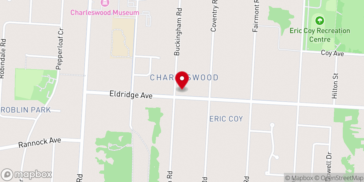 Map showing location of Gloria Dei Lutheran Church