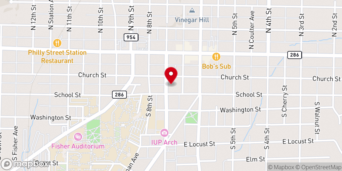 Map showing location of Calvary Presbyterian Church