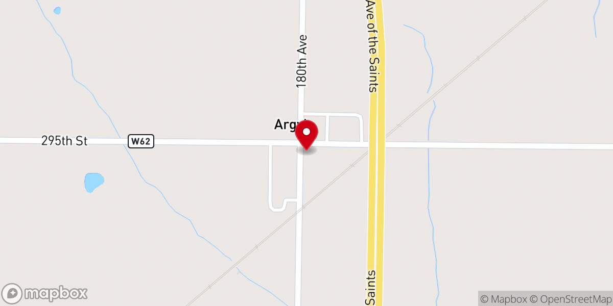 Map showing location of Argyle Presbyterian Church
