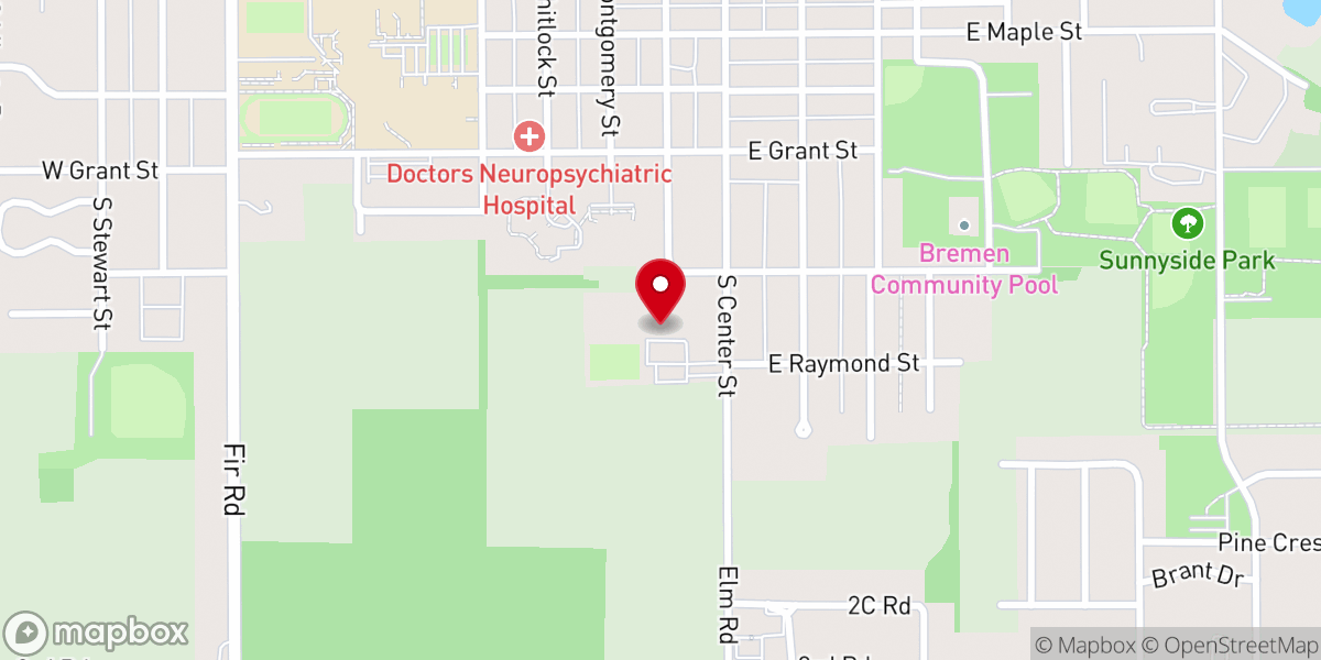 Map showing location of St Paul's Lutheran Church