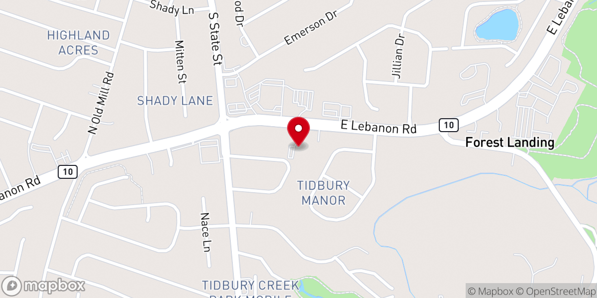 Map showing location of Christ Memorial Baptist Church