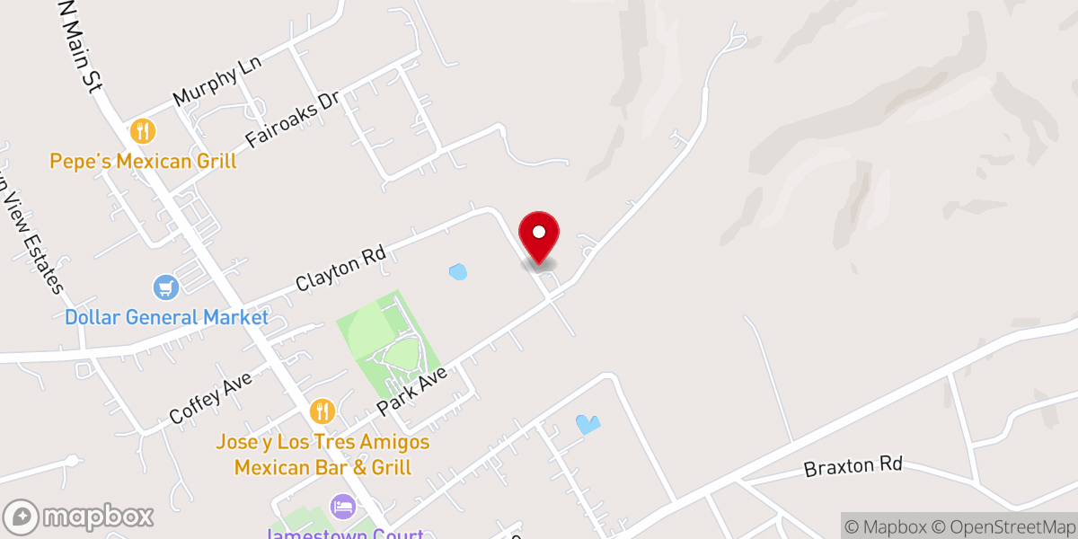 Map showing location of Greens Chapel Baptist church