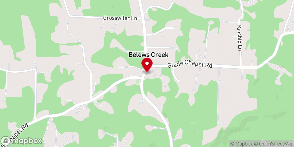 Map showing location of Belewscreek Chapel