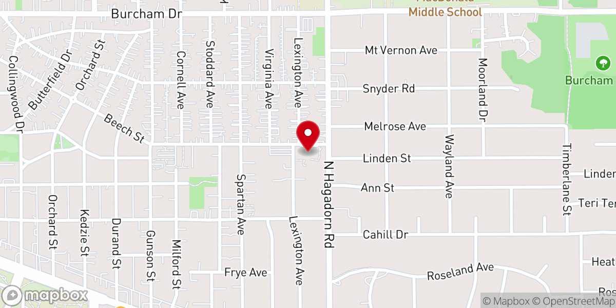 Map showing location of Edgewood United Church