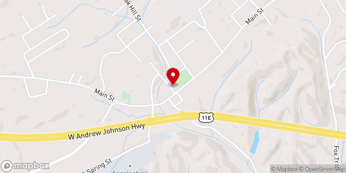 Map showing location of Blue Springs Lutheran Church