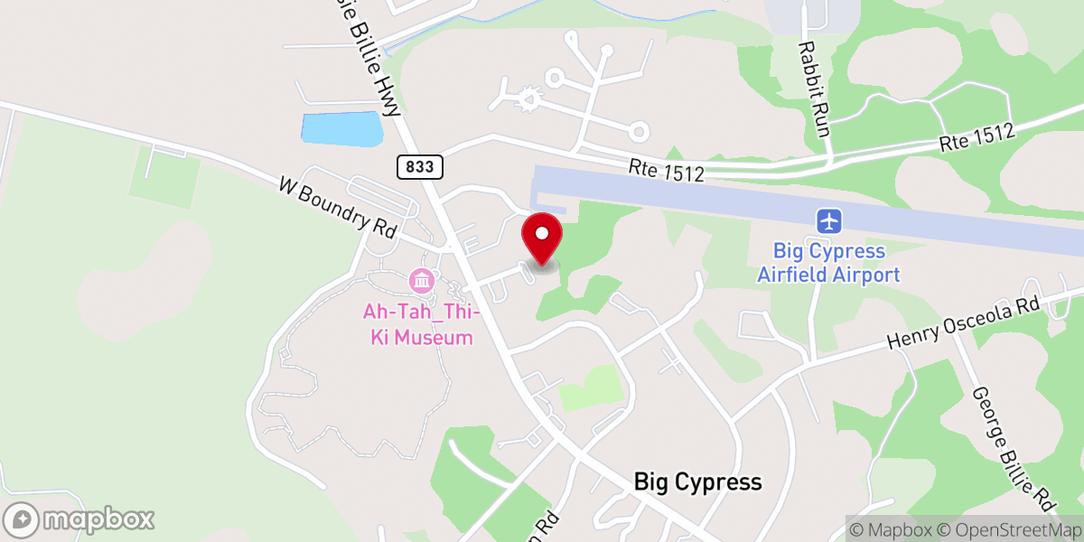 Map showing location of Big Cypress New Testament Baptist Church