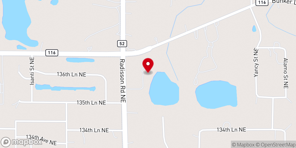 Map showing location of Radisson Road Baptist Church