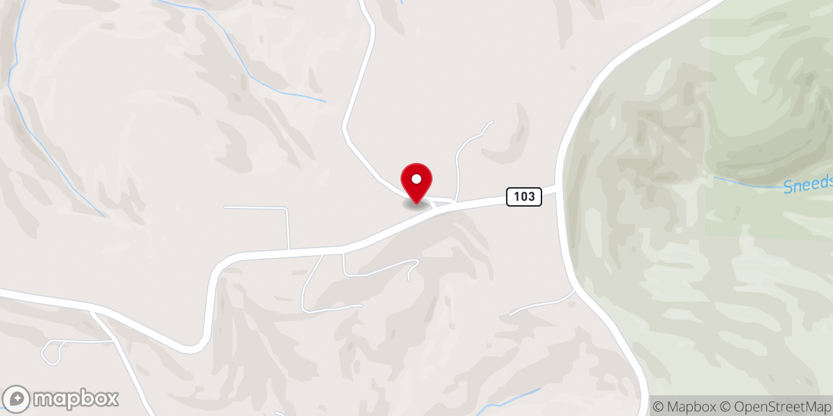 Map showing location of Mountain Springs Church