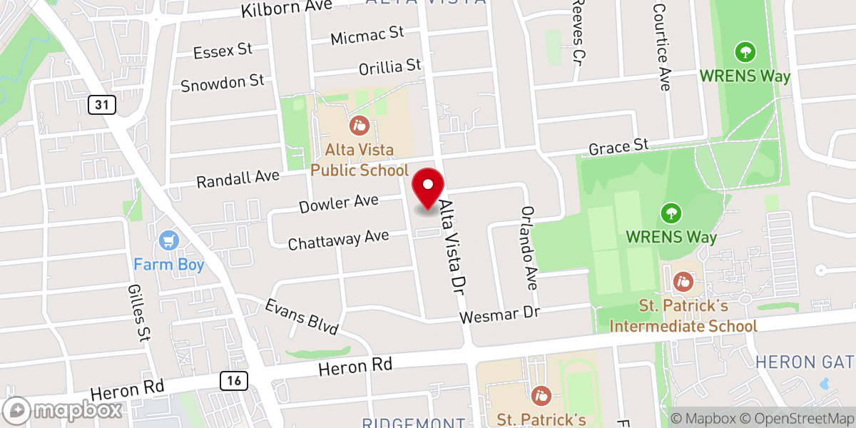 Map showing location of St. Timothy's Presbyterian Church