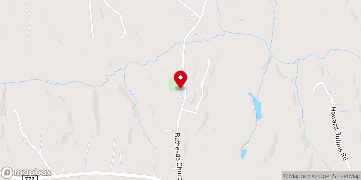 Map showing location of Bethesda Methodist Church