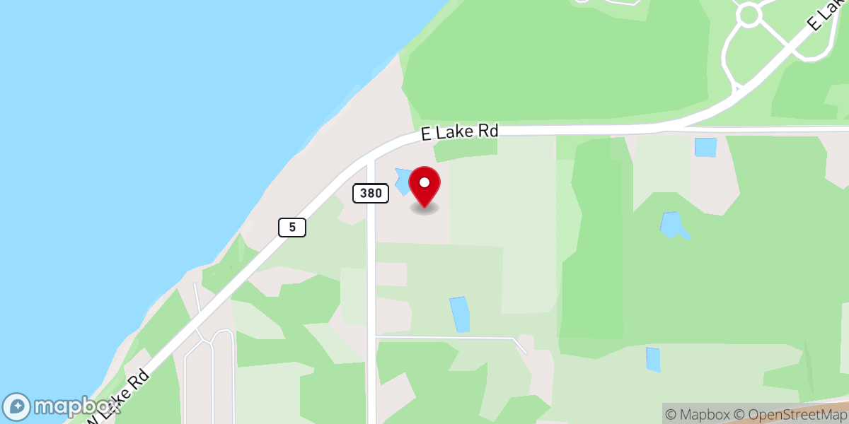 Map showing location of Lake Erie Baptist Church