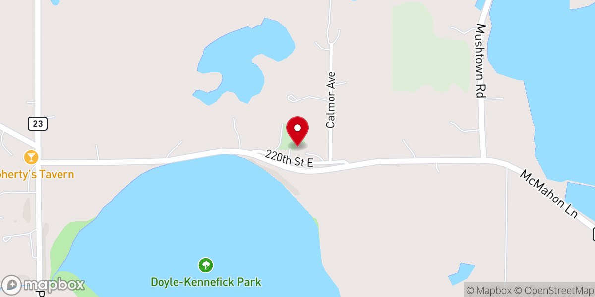 Map showing location of St. Catherine Catholic Church