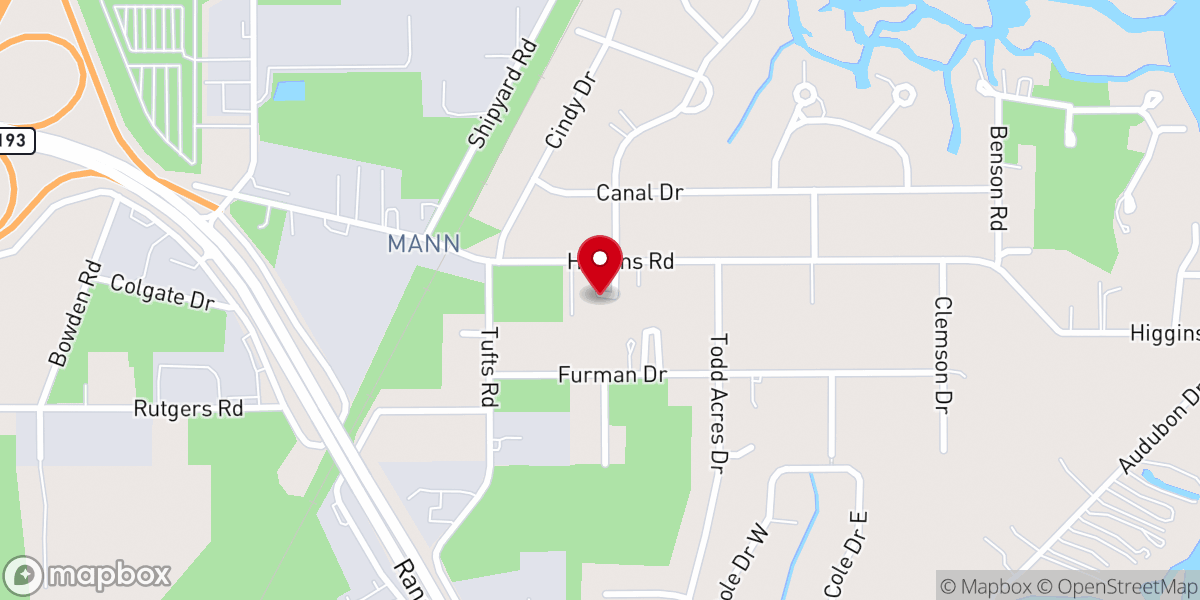 Map showing location of Cypress Shores Baptist Church