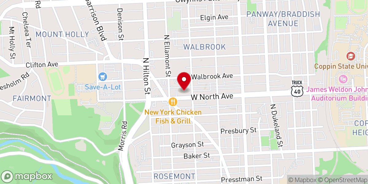 Map showing location of Whitestone Baptist Church
