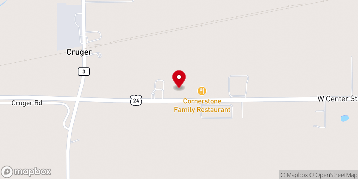 Map showing location of Living Faith Fellowship Church