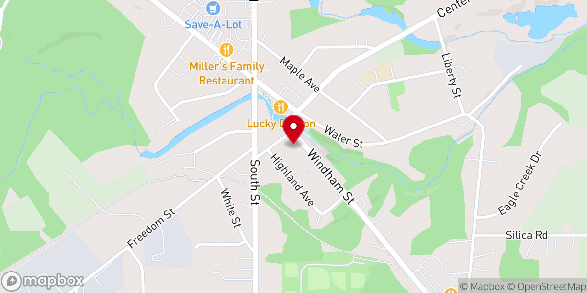 Map showing location of St. Ambrose Church