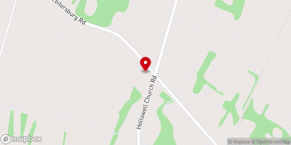 Map showing location of Hollowell Church