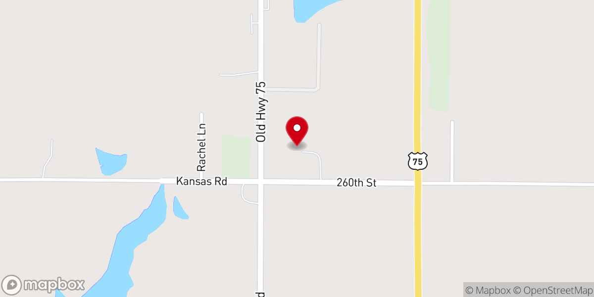 Map showing location of Crossroads Wesleyan Church of Sabetha