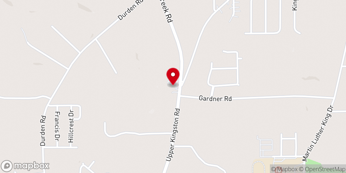 Map showing location of Great Oaks Church