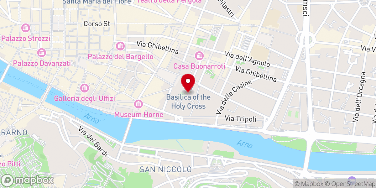 Map showing location of Cappella Pazzi