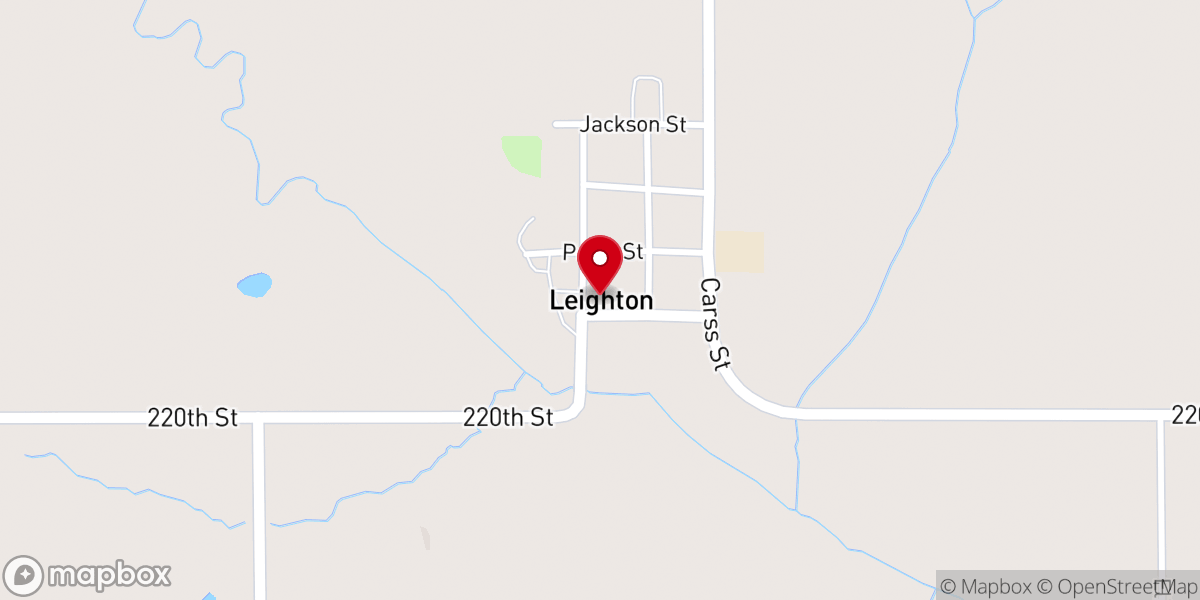 Map showing location of Leighton