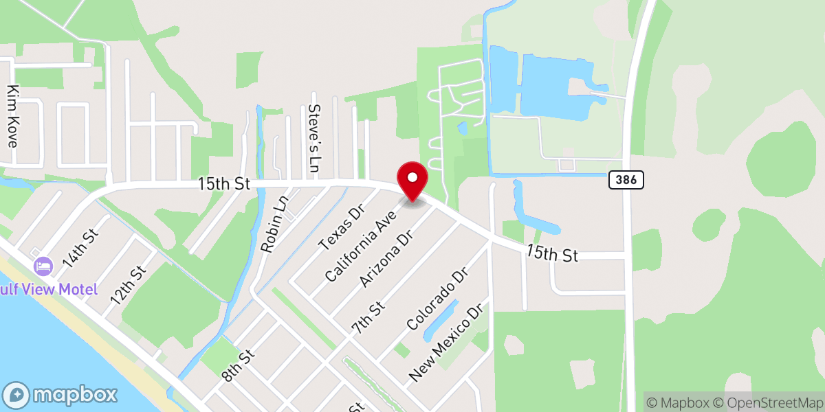 Map showing location of First Baptist Church of Mexico Beach