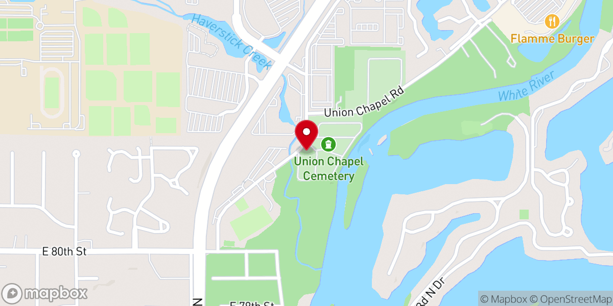 Map showing location of Northeast Baptist Church
