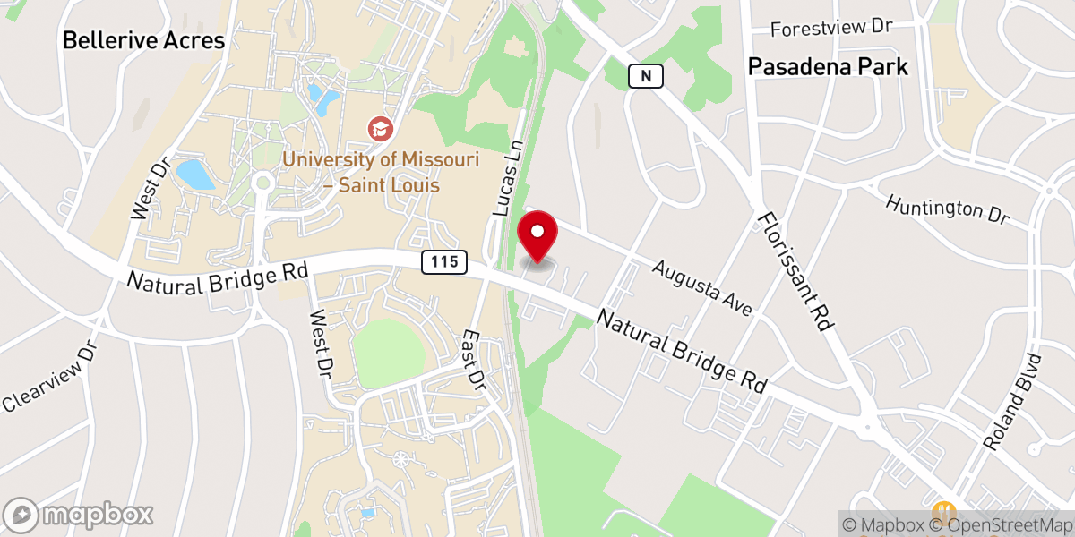 Map showing location of Austin Layne Normandy Chapel